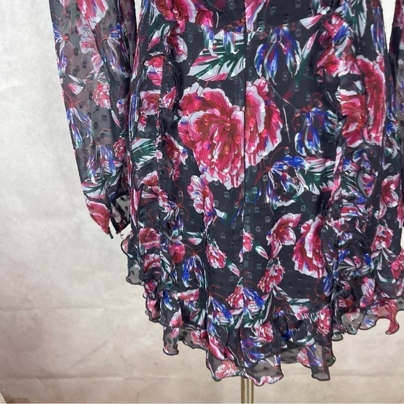 La Maison Talulah Ardour Mini Chiffon Dress In Midnight Rose Women's Size M - Picture 11 of 11